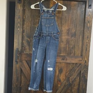 Old Navy Distressed Blue Denim Overalls